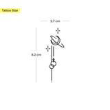 Kleiner Mond und Kleine Sterne Elemente Tattoo