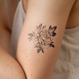 Rose mit Schmetterling Tattoo
