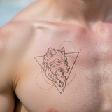 Wolf in geometrischer Form Tattoo