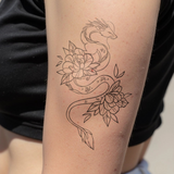Drachen und Lotus Tattoo