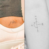 Gletscher & Kompass Tattoo - Doppelpack