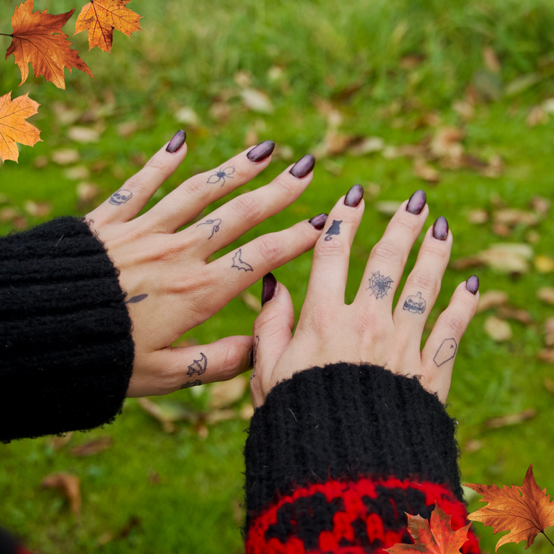 Halloween Finger Tattoos