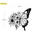 Schmetterling mit Blumen Tattoo