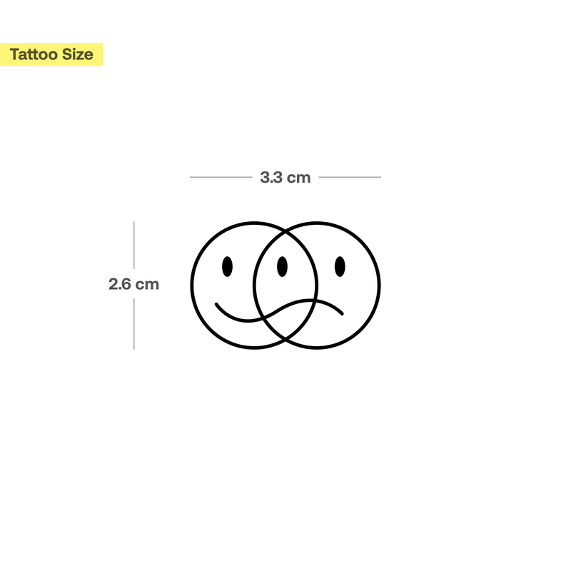 Smiley Glücklich Traurig Ineinander verflochten