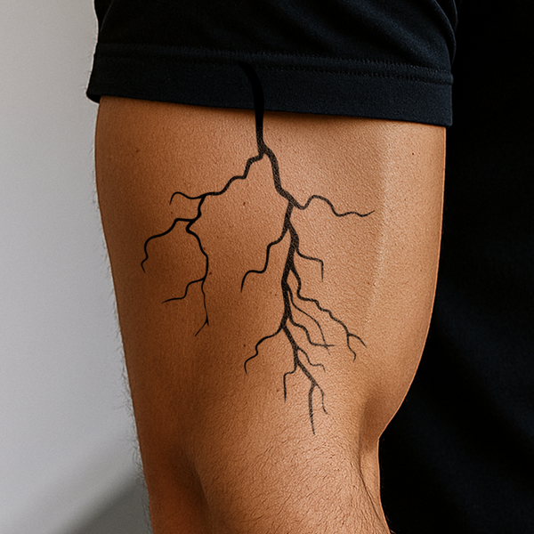 Blitzschlag Dunkel Tattoo