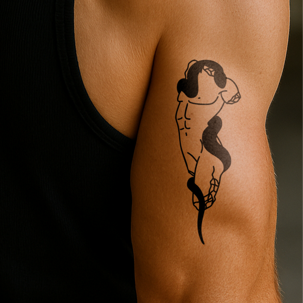 Griechische Statue mit Schlange Tattoo