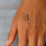 Schmetterling mit Initialen Tattoo (A-Z)