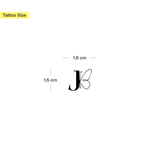 Schmetterling mit Initialen Tattoo (A-Z)