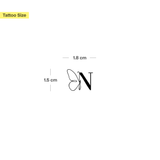 Schmetterling mit Initialen Tattoo (A-Z)