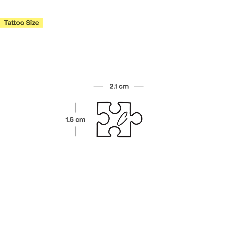 Puzzleteil mit Initialen Tattoo (A-Z)