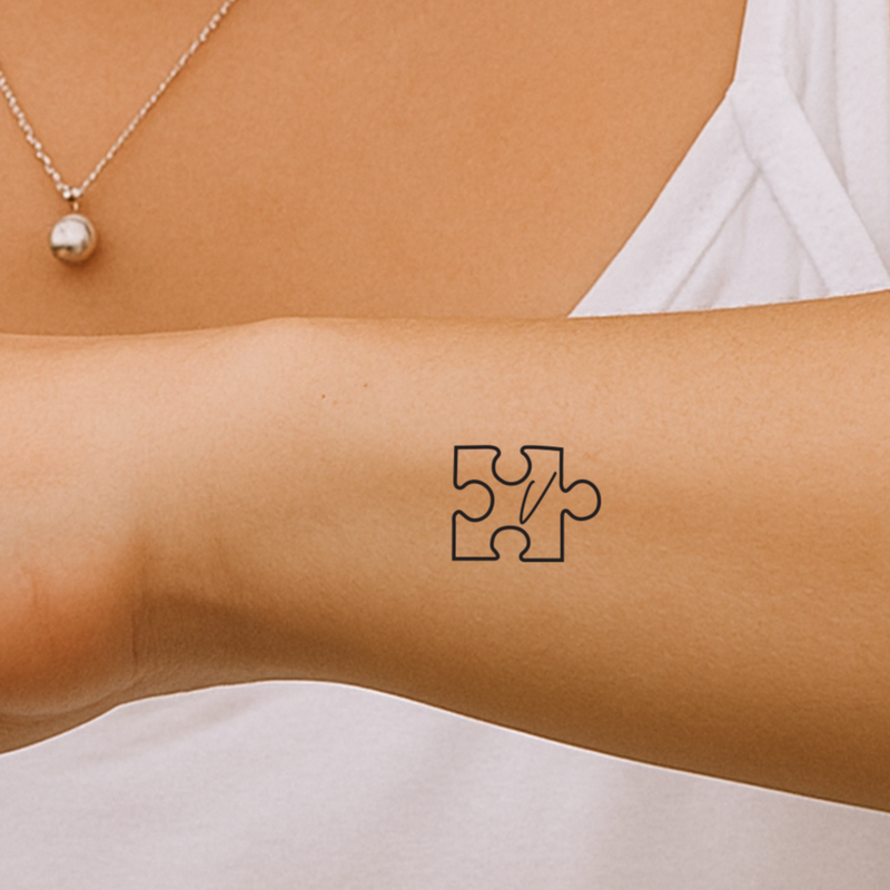 Puzzleteil mit Initialen Tattoo (A-Z)