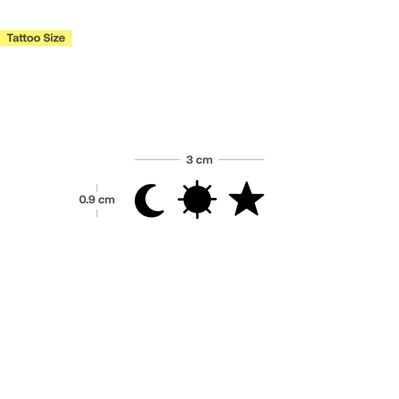 Sonne, Mond & Sterne Tattoo