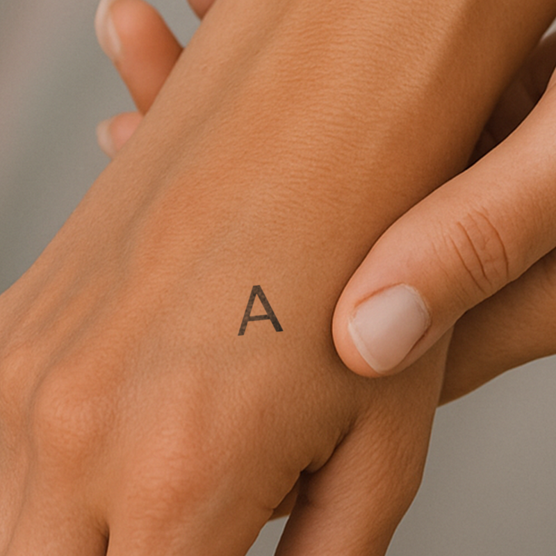 A - Großbuchstabe Tattoo